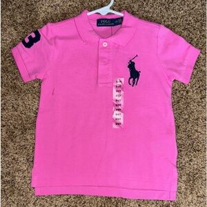 Polo Ralph Lauren  Pink Big Pony Cotton Mesh Polo shirt 2T